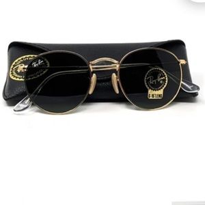 Round Metal Ray-Ban Sunglasses RB3447 001 / Unisex Round Gold Frame
